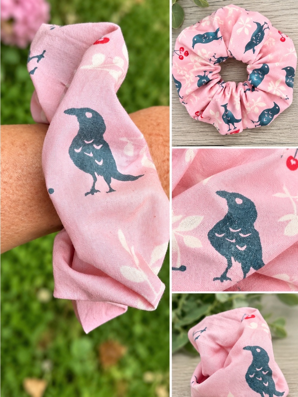 Crow Scrunchie - Picture 2 of 2